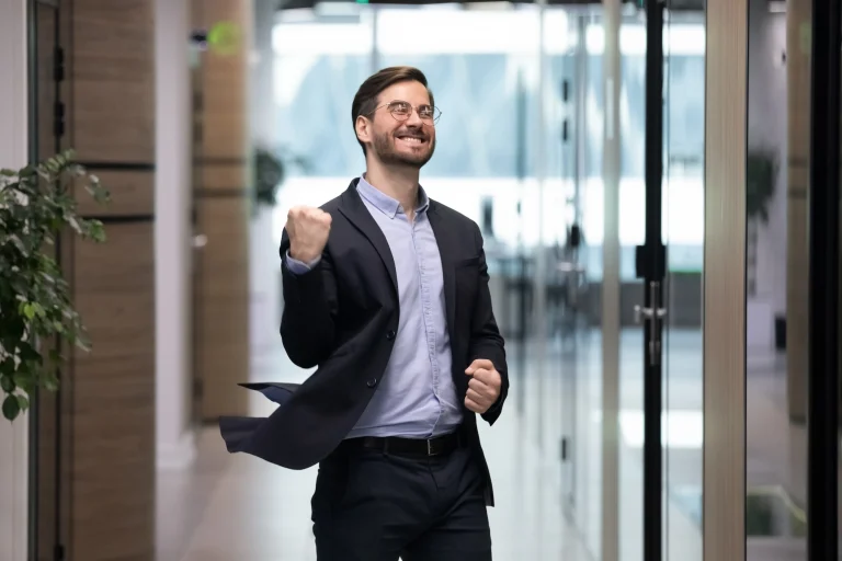 Happy executives